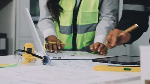 Construction and structure of Engineer or architect meeting for project wor.. Stock Footage 333275687