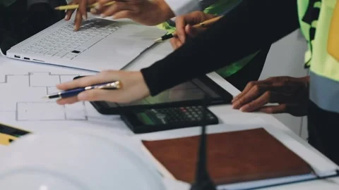 Construction and structure of Engineer or architect meeting for project wor.. Stock Footage 333275693