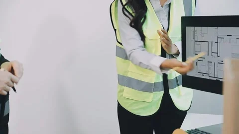 Construction and structure of Engineer or architect meeting for project wor.. Stock Footage 333275702
