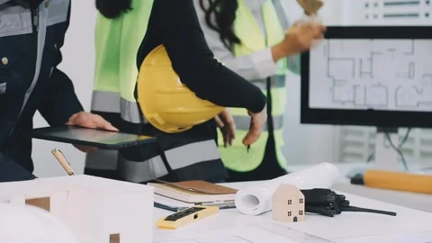 Construction and structure of Engineer or architect meeting for project wor.. Stock Footage 333275703