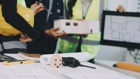 Construction and structure of Engineer or architect meeting for project wor.. Stock Footage 333275708