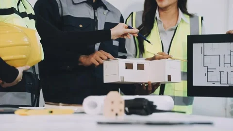 Construction and structure of Engineer or architect meeting for project wor.. Stock Footage 333275709