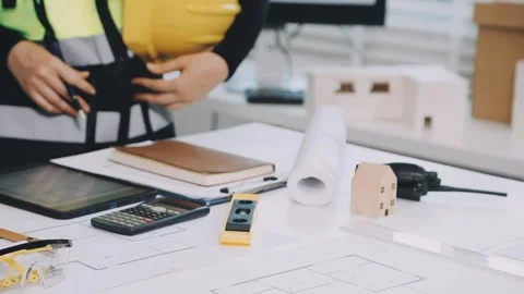 Construction and structure of Engineer or architect meeting for project wor.. Stock Footage 333275715