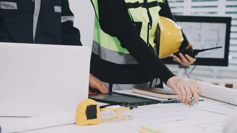 Construction and structure of Engineer or architect meeting for project wor.. Stock Footage 333275723