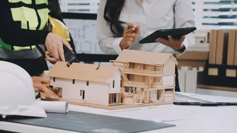 Construction and structure of Engineer or architect meeting for project wor.. Stock Footage 333275740