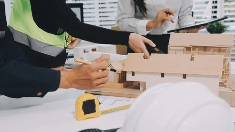 Construction and structure of Engineer or architect meeting for project wor.. Stock Footage 333275743