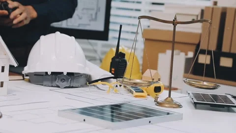 Construction and structure of Engineer or architect meeting for project wor.. Stock Footage 333275771