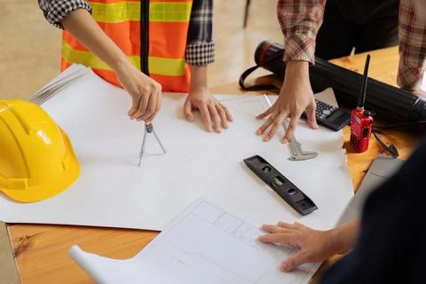 Construction and structure of Engineer or architect meeting for project working Foto stock