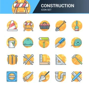 Construction and Tools Icons Ilustración de archivo