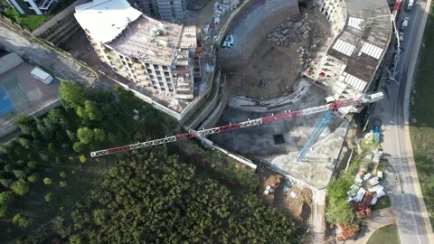 Construction and tower crane Stock Footage 217828407