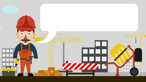 Construction animation Stock Footage