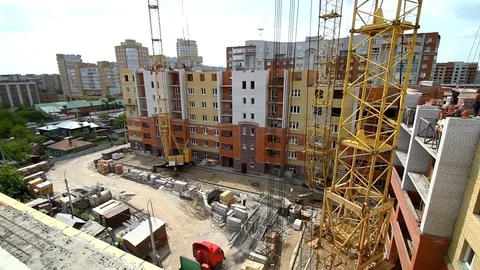 Construction of an apartment building Stockbeeldmateriaal 74782491