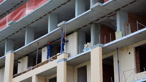Construction of an apartment building 動画素材 114163636