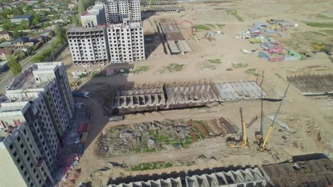Construction of apartment building Stock Footage 308063300