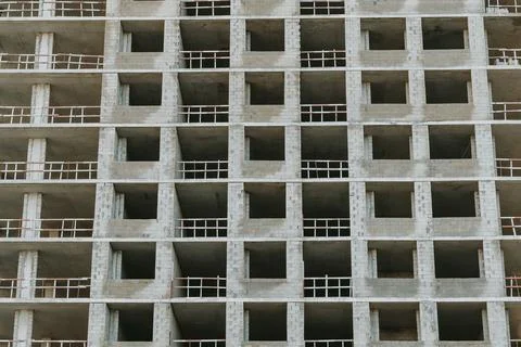 Construction of an apartment building. Stock Photos