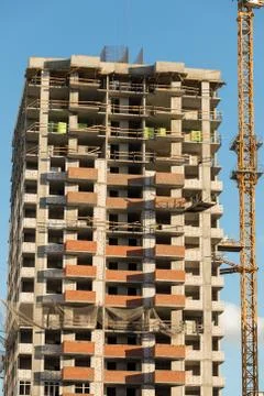Construction of an apartment house Stock Photos