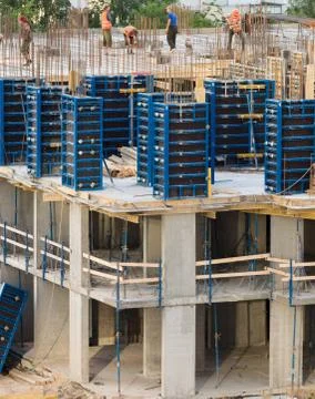 Construction of an apartment house Stock Photos
