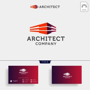 Construction architect logo design icon vector element Illustrazione stock