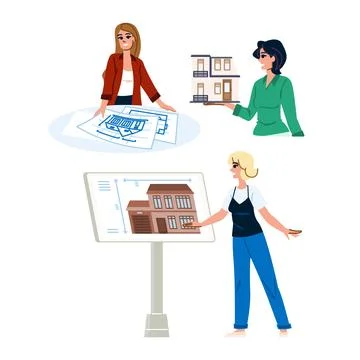 Construction architect woman vector Ilustración de archivo