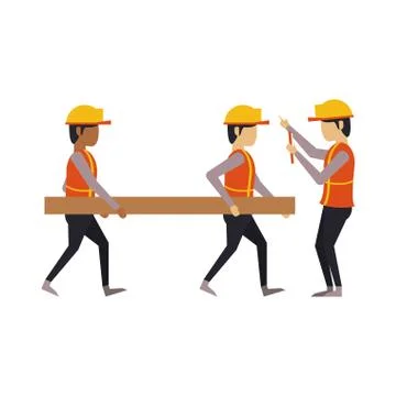 Construction architectural engineering work cartoon Stock Illustration