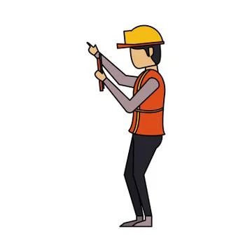 Construction architectural engineering work cartoon Stock Illustration