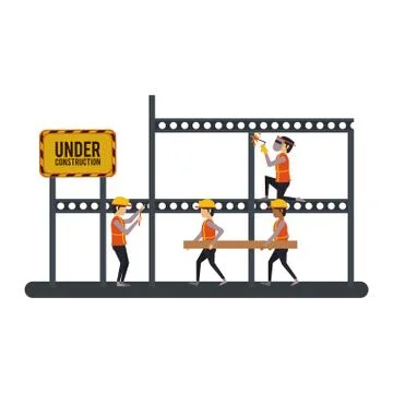 Construction architectural engineering work cartoon Stock Illustration