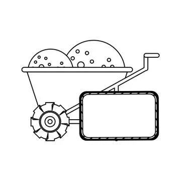 Construction architectural engineering work cartoon in black and white Stock Illustration