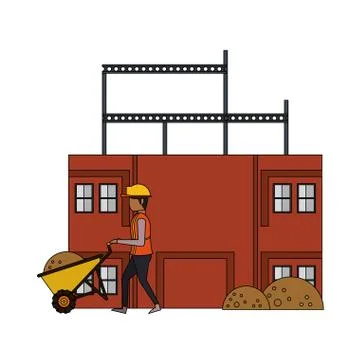 Construction architectural engineering work cartoon Stock Illustration