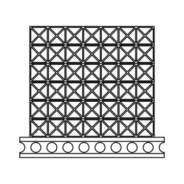 Construction architectural engineering work cartoon in black and white Stock Illustration