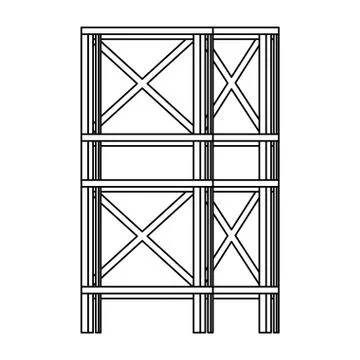 Construction architecture engineering industrial cartoon in black and white Ilustración de archivo