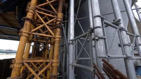 Construction area of a bridge Stock Footage 111849545