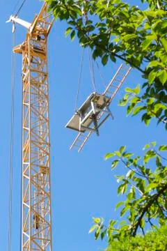 Construction Area with crane during weekend Stock Photos