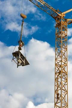 Construction Area with crane during weekend Stock Photos