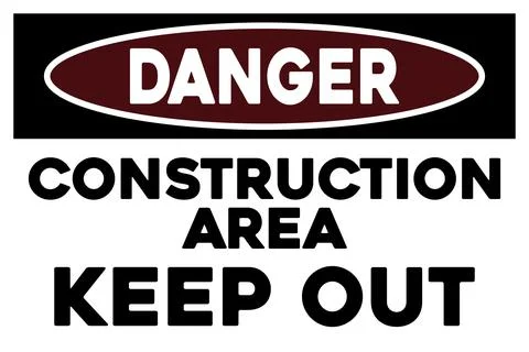 Construction area warning sign Stock Illustration