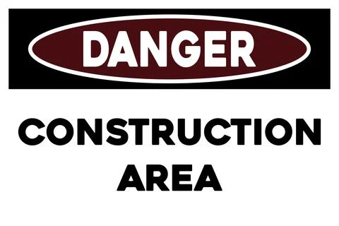 Construction area warning sign Stock Illustration