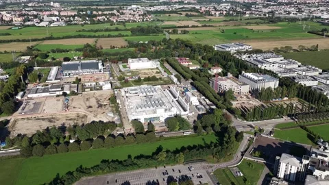 Construction of artifical intelligience computing centers, datacenters in Milan Stock Footage 320464526