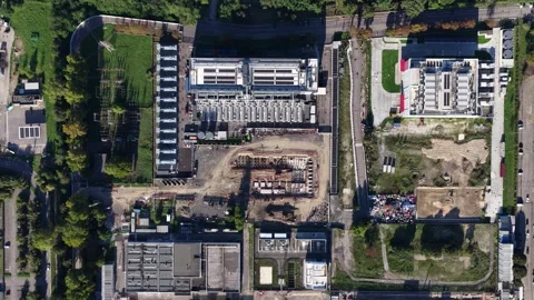 Construction of artifical intelligience computing centers, datacenters in Milan Stock Footage 320464600
