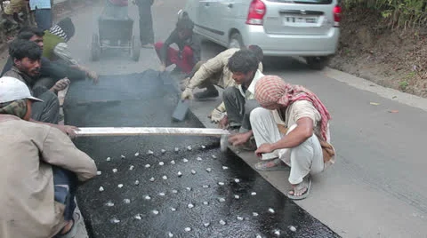 Construction of asphalt road 動画素材 24728651