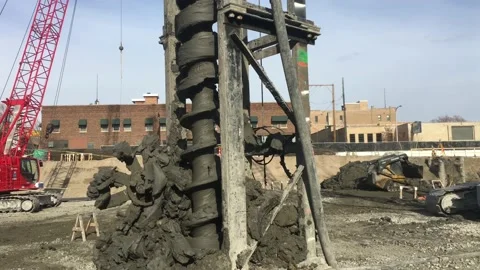 Construction Auger Drilling Deep Hole Видео 97831118
