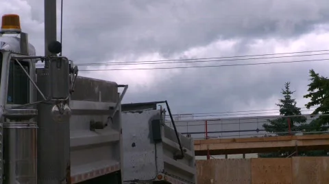 Construction, backhoe and dump truck, #3 Stock Footage