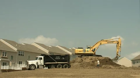 Construction Backhoe Digger Timelapse 4K Stock Footage 40947782