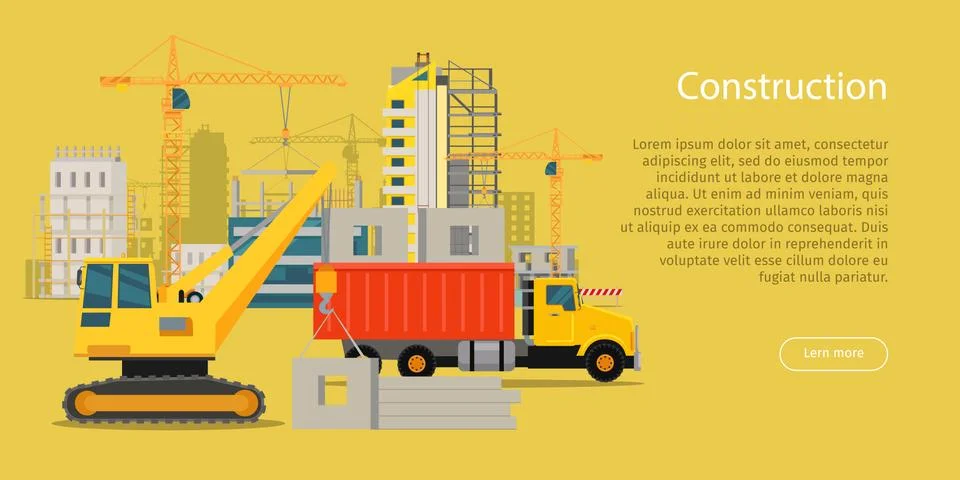 Construction Banner. Development. Building Process Ilustración de archivo