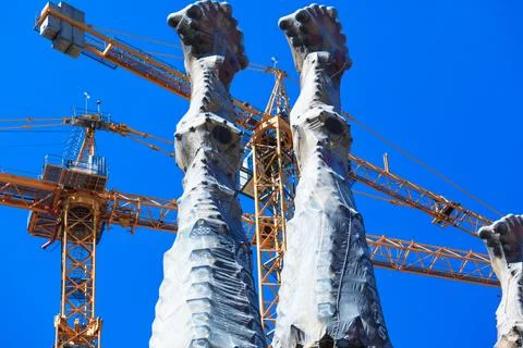 Construction in barcelona Foto stock