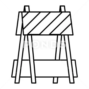 Construction barricade fence icon Stock Illustration