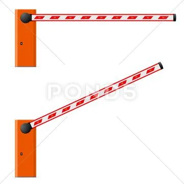 Construction barricade - road block. Illustration on white background. Third Stock Illustration
