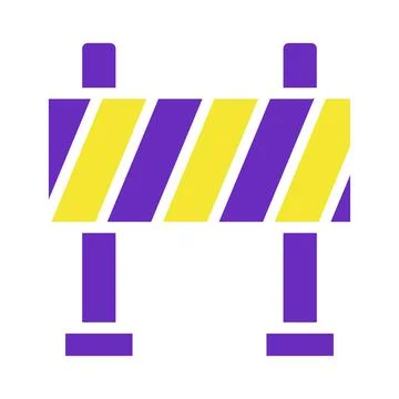 Construction Barrier Icon Isolated, Vector, Minimal Stock Illustration