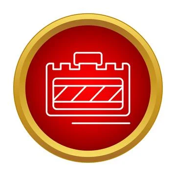 Construction barrier icon with warning stripes outline Stock Illustration