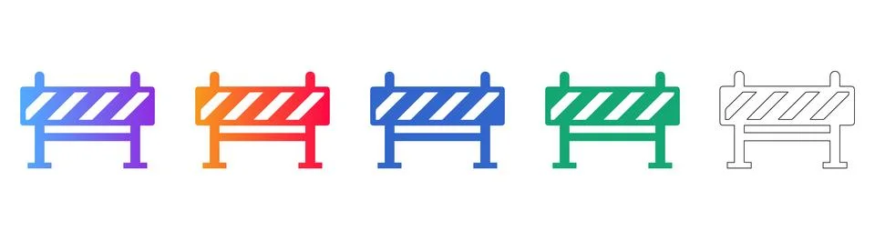 Construction Barrier Icons Stock Illustration