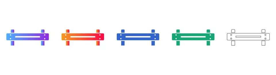 Construction Barrier or Plank Vector Icons Stock Illustration