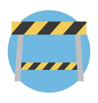 Construction Barrier Vector Illustration Stock Illustration